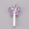 Resin Pendants, Imitation Lollipop, Star, Purple, 44~50x20x7mm, Hole: 1.8mm