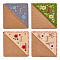 HOBBIESAY 4 Styles Hand Embroidered Corner Bookmarks Unique Cute Flower Letter J Bookmarks Felt Triangle Page Stitched Bookmarks Season Theme Cloth Fabric Book Markers for Book Reading Lovers