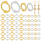 80Pcs 4 Colors Brass Bead Frames, Round, Twist, Platinum & Golden, 9.5~13x9~12.5x2.5~4.5mm, Hole: 1.6mm, 20pcs/color