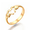 Ion Plating(IP) 304 Stainless Steel Hand Heart Cuff Rings, Open Rings for Women Girls, Real 18K Gold Plated, US Size 6(16.7mm)