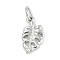 Rack Plating Brass Pendants, Leaf Charms, Long-Lasting Plated, Lead Free & Cadmium Free, with Jump Ring, Platinum, 12.5x7.5x2mm, Hole: 3mm