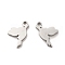 Non-Tarnish 304 Stainless Steel Charms, Bird, Stainless Steel Color, 13x8x1.5mm, Hole: 1.4mm