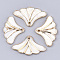 Electroplate Freshwater Shell Pendants, Fan, Light Gold, 23~24x34~37x2mm, Hole: 2mm