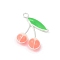 Alloy Enamel Pendants, Cadmium Free & Nickel Free & Lead Free, Cherry Charm, Rack Plating, Platinum, Salmon, 23.5x18.5x6mm, Hole: 1.6mm