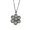 Natural Agate Crystal Flower Pendant Necklaces, 21.65 inch(55cm)