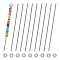 AHANDMAKER 12 pcs 7.87 Inch M4 Threaded Beaded Rods with 12 pcs M4 Hex Nuts Decorative Plant Stakes Fairy Garden Stakes for Outdoor Decoration, Stainless Steel Color