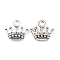 Tibetan Style Zinc Alloy Pendants, Lead Free & Cadmium Free, Crown Charms, Antique Silver, 13.2x14.1x3mm, Hole: 2mm