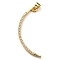 Brass with Cubic Zirconia Pendants, Long-Lasting Plated, Lead Free & Cadmium Free, Real 18K Gold Plated, Bent Stick, Clear, 37.5x13x2.5mm, Hole: 4.5x3.2mm