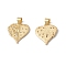 Rack Plating Brass Pendants, with Cubic Zirconia, Heart with Wing Charm, Cadmium Free & Lead Free, Long-Lasting Plated, Real 18K Gold Plated, 19x16x2mm, Hole: 4X3.5mm