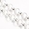 Iron Rolo Chains, Belcher Chain, Unwelded, with Spool, Round, Silver Color Plated, Link: 7mm in diameter, 2mm thick, about 164.04 Feet(50m)/roll