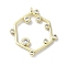Brass Cubic Zirconia Pendant, Hexagon, Real 14K Gold Plated, 22x20x1.8mm, Hole: 1.2mm
