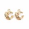 Brass Pendants, Nickel Free, Sleeping Moon with Hat & Heart, Real 18K Gold Plated, 20x16.5x6mm, Hole: 2mm