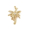 Brass Micro Pave Cubic Zirconia Pendants, Coconut Tree Charms, Rack Plating, Long-Lasting Plated, Lead Free & Cadmium Free, Real 18K Gold Plated, 11.5x8x2.5mm, Hole: 0.6mm
