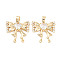 Brass Micro Pave Cubic Zirconia Pendants, Bowknot Charms, Cadmium Free & Nickel Free & Lead Free, Real 18K Gold Plated, 17x17.5x3.5mm, Hole: 2.8x4.2mm