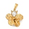 304 Stainless Steel Rhinestone Pendants, Flower Charms, Golden, Crystal, 25.5x23x7mm, Hole: 6.5mm