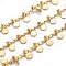 Handmade Brass Curb Chains, Long-Lasting Plated, with Spool, Soldered, Flat Round Charms, Real 18K Gold Plated, 1.5mm, about 32.8 Feet(10m)/roll