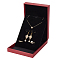 OLYCRAFT PU Leather Pendant Necklace Gift Box Velvet Jewelry Set Box Dark Red Pendant Storage Box Wedding Jewelry Storage Holder Display Case for Women Jewelry Necklace Earring Ring 6.3x4.5x1.4 inch