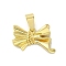Rack Plating Brass Pendants, Long-Lasting Plated, Lead Free & Cadmium Free, Bowknot, Real 18K Gold Plated, 19.5x27x6mm, Hole: 9x4mm