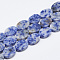 Natural Blue Spot Jasper Beads Strands, Oval, 14~15x10~11x5mm, Hole: 1mm, about 28pcs/strand, 15.3 inch~16.1 inch