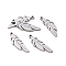 Tarnish Resistant 304 Stainless Steel Pendants, Feather, Stainless Steel Color, 20.5x6.5x1mm, Hole: 1mm