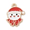 Christmas Alloy Enamel Pendants, Golden, Child, 20x15.5x1.3mm, Hole: 1.6mm