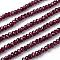 Natural Garnet Beads Strands, Faceted, Rondelle, 3~3.5x2.5~3mm, Hole: 0.5~0.6mm, about 129~173pcs/strand, 15.5 inch(39.5cm)