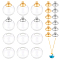 DIY Pendant Making, Round Mechanized Blown Glass Globe Beads and Clear Glass Globe Bottle Charms Pendants, with Rack Plating Brass Bails, Mixed Color, 18mm, Hole: 5mm, Charm: 8mm, 30pcs/set