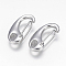 Tarnish Resistant 304 Stainless Steel Push Gate Snap Keychain Clasp Findings, Stainless Steel Color, 31x14x7mm, Hole: 4x7mm
