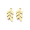Ion Plating(IP) 201 Stainless Steel Pendants, Laser Cut, Branch and Leaf, Golden, 17.5x8x1mm, Hole: 1.4mm