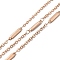 Ion Plating(IP) 304 Stainless Steel Rectangle Link Chains, with Spool, Soldered, Rose Gold, 15x3x1.5mm, 2.5x2x0.3mm, about 32.81 Feet(10m)/Roll