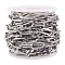 304 Stainless Steel Paperclip Chains, Drawn Elongated Cable Chains, with Spool, Unwelded, Stainless Steel Color, Link: 18x7x1.6mm, about 5m/roll