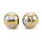 Electroplate Glass Beads, Round with Amitabha, Golden Plated, 10x9mm, Hole: 1.2mm, 200pcs/bag