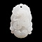 Natural White Jade Carved Pendants, Twelve Chinese Zodiac Signs Charms, Snake, 35~37.5x22.5~24.5x8~12mm, Hole: 1.6~1.8mm
