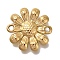Ion Plating(IP) 304 Stainless Steel Connector Charms, Sunflower Links, Real 18K Gold Plated, 14x14x2mm, Hole: 1.4mm