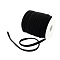 Soft Nylon Cord, Flat, Black, 5x3mm, about 21.87 yards(20m)/roll