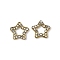 304 Stainless Steel Rhinestone Cabochons, Ion Plating(IP), Golden, Star, 8.5x9x1.5mm