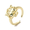 Brass Cubic Zirconia Open Rings, Cadmium Free & Lead Free, Real 18K Gold Plated, US Size 7 1/4(17.5mm)