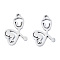 Non-Tarnish 201 Stainless Steel Pendants, Laser Cut, Heart with Flower, Stainless Steel Color, 18x12x1mm, Hole: 1.4mm