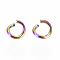 Ion Plating(IP) 304 Stainless Steel Open Jump Rings, Rainbow Color, 22 Gauge, 3.5x0.6mm, Inner Diameter: 2.3mm