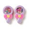 Opaque Resin Cabochons, with Seed Beads, Lollipop with Bowknot, Lavender, 27x15x7.5mm