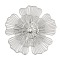 Brass Cobochons, with Rhinestone, Flower, Platinum, 36x36.8x4mm