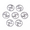 Non-Tarnish 201 Stainless Steel Charms, Laser Cut, Ring with Dog Bone, Stainless Steel Color, 12x1mm