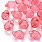Autumn Theme Transparent Acrylic Pendants, Faceted, 3D Persimmon, Salmon, 27.5x19.5mm, Hole: 4mm, about 95pcs/500g