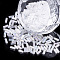 Glass Twist Bugle Beads, Transparent Colours Rainbow, White, 4.5~5x1.5~2mm, Hole: 0.8mm, about 450g/bag