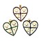 Brass with Cubic Zirconia Pendants, Long-Lasting Plated, Lead Free & Cadmium Free, Real 18K Gold Plated, Heart, Mixed Color, 25x24.5x2mm, Hole: 3.3x4mm
