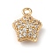 Brass Micro Pave Cubic Zirconia Pendants, Nickel Free, Star Charms, Golden, 11x8.5x6mm, Hole: 1.4mm