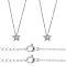 UNICRAFTALE 2pcs About 17.8in(45.5cm) Star Pendant Necklaces, Hypoallergenic Stainless Steel Necklace with Cubic Zirconia Pendant Stainless Steel Color