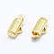 Brass Slide On End Clasp Tubes, Slider End Caps, Real 18K Gold Plated, Cadmium Free & Nickel Free & Lead Free, 11.5x5.5x4mm, Hole: 1mm,  Inner Diameter: 2mm