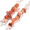 Natural Quartz Crystal & Carnelian Beads Strands, Chip, 4~17x4~10x1~8mm, Hole: 0.8~1mm, about 116~131pcs/strand, 15.35''~16.14''(39~41cm)