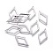 Tarnish Resistant 201 Stainless Steel Links connectors, Rhombus, 22x12.5x0.5mm, Hole: 1mm